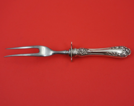 Rose by Wallace Sterling Silver Steak Carving Fork with Guard HH WS 8 3/4&quot; - $58.41