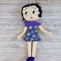 Kellytoy Plush Vintage 2005 Betty Boop 16&quot; Stuffed Toy Doll Blue Floral ... - £13.38 GBP