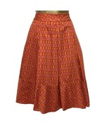 Talbots Orange Pink Pleated Dress Casual Skirt Front Pockets Womens Size 4 - $14.25