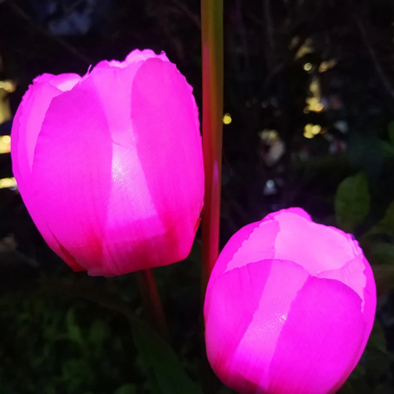 Solar Tulip Lawn Lights Solar Garden Light Outdoor Waterproof Community ... - £91.35 GBP