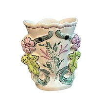 FLOWERS VASE - S MIGUEL AZORES  Purple and White Pottery Ceramica Vieira - $46.75