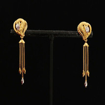 22cts Seal Highest Gold 4.8cm Barbell Earrings Stepaunts New Year Day Jewelry - £863.31 GBP