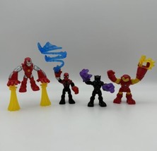 Marvel Super Hero Adventures POWER UP Figures 2 Iron Man Spiderman Black... - $21.99