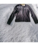 Katie Lee Vtg Sweater Woman Med  With Black  Snowflake Beading - $25.84 CAD