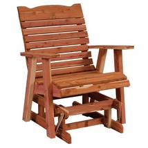 GLIDER STRAIGHTBACK CHAIR - Red Cedar Amish Outdoor Armchair - $609.97