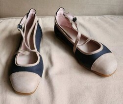 El Naturalista Dani Garcia Two Tone Black/Tan Mary Jane Strappy Flats Si... - $46.47