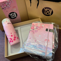 3 in 1 YOLO GIFT SET Pink Floral journal metal pen &amp; insulated Steel Bottle NEW - £41.08 GBP