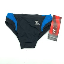 TYR Boys Swimwear Racer Bottoms Briefs Drawstring Blue Black 26 US 10/12 - $12.59