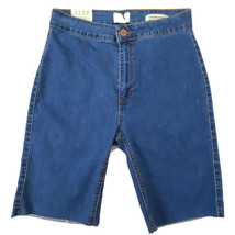 COTTON ON Women&#39;s size 8 High Rise Bike Shorts Stretch Blue Denim Cloth NEW - $17.99