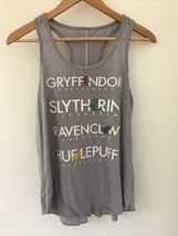 Harry Potter Hogwarts Houses Gray Cotton Womens Summer Tank Top Small 36&quot; - £16.01 GBP