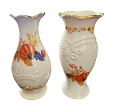Lenox Pumpkin Bud Vases Set Of 2 - £12.33 GBP