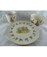 LI&#39;L Bunny Collection Child&#39;s Meal Set Mount Clemens Pottery Vintage Japan - $27.14 CAD