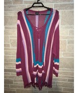 Torrid Striped Sheer Front Pocket Sweater Cover Boho Festival Size 3X - £18.69 GBP
