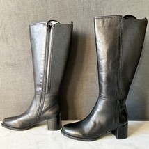 Naturalizer Brent Weatherproof Knee High Boots Black Leather WIDE CALF-W... - $1,749.78 MXN