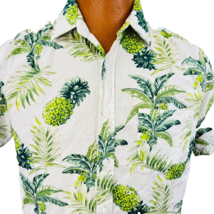 Haggar Hawaiian Aloha M Shirt Pineapples Palm Trees Banana Trees Tropical - £35.34 GBP