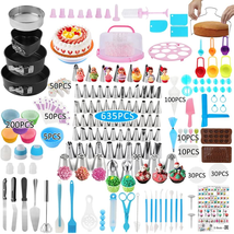 Cake Decorating Kit,635 Pcs Decorating Supplies with 3 Springform Pan Sets Icing - £66.30 GBP
