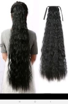 Long Curly Body Wave Synthetic Hair Extension Black 34&quot; Ponytail - £11.16 GBP