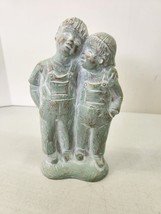 Isabel Bloom Brothers Friends Art Sculpture Statue Signed Boys Wearing Overalls - £15.45 GBP