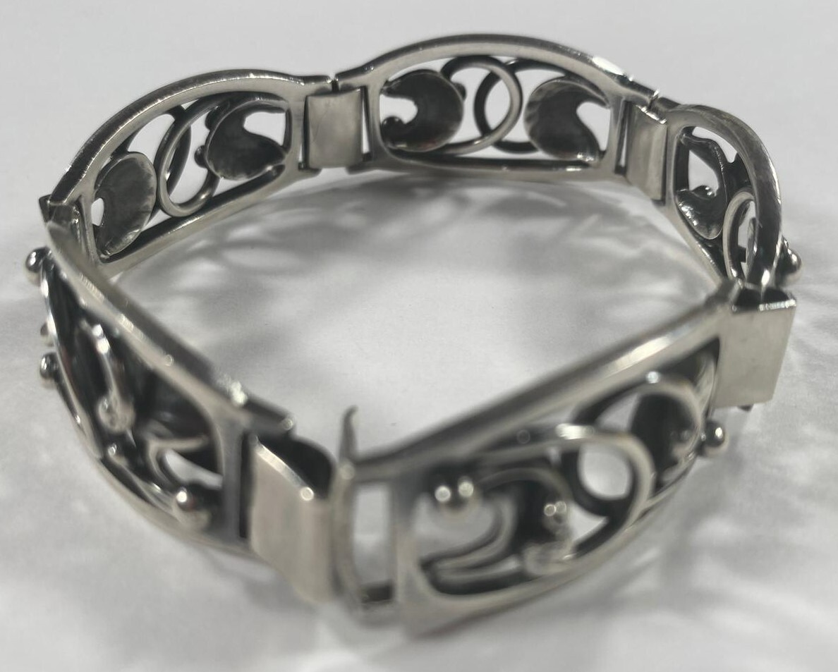 Eiler & Marloe Dänemark Sterlingsilber Wein Station Armband Einzigartig! 18.4cm Item image 2