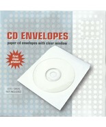 50 Disc STORAGE Paper SLEEVES Envelope w clear window flap cd dvd blu ra... - $24.11