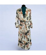 Aritzia Babaton Long Tropical Kahlo Robe jacket in Bone/Orange - Size XXS - $118.80