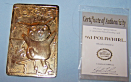 Vintage Pokemon 23K Gold-Plated Trading Card w/Certificate - £16.38 GBP