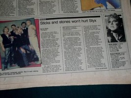STYX BETTE MIDLER ACCENT NEWSPAPER SUPPLEMENT VINTAGE 1983 - £15.61 GBP