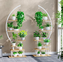 Plant Stand Indoor w Grow Light, 7-Tiered Tall for Indoor Half-Moon Whit... - $234.00