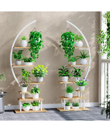 Plant Stand Indoor w Grow Light, 7-Tiered Tall for Indoor Half-Moon Whit... - $4,366.25 MXN