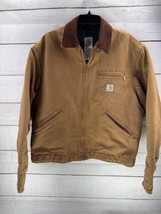 Vintage Carhartt Detroit Canvas Jacket Blanket Lined Brown Tan JO1 Made ... - $186.07