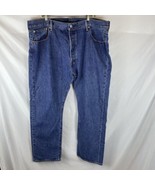Levis 501 Jeans Mens 42 x 30 Blue Button Fly Medium Wash Five Pocket Den... - £14.52 GBP