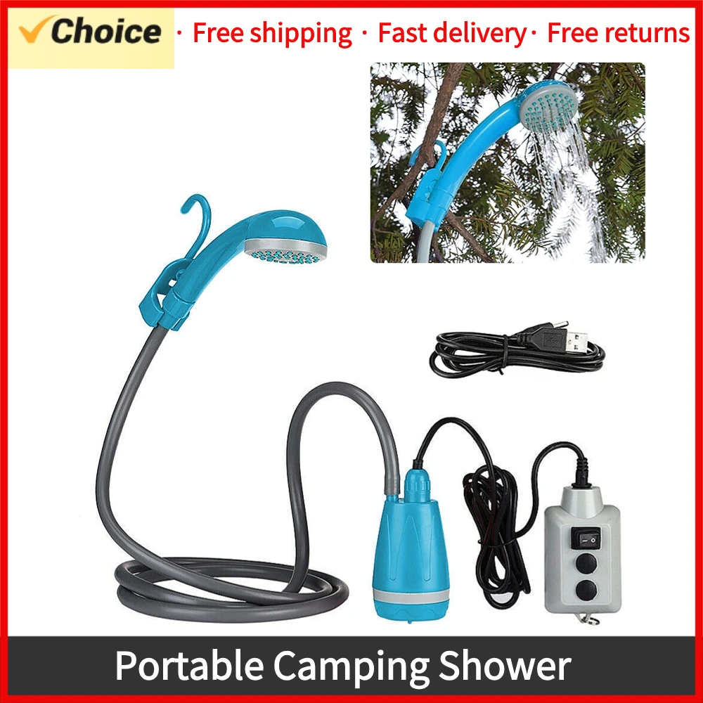 Portable Camping Shower Car Cigarette lighter Handheld Outdoor Camp Shower Pump - £19.65 GBP