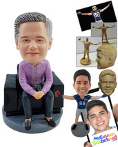 Personalized Bobblehead Fancy Business man sitting on an expensive looking chair - £138.91 GBP