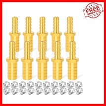 Durable Brass Barb Reducer Fittings, 3/8&quot; to 5/16&quot; with 20 Hose Clamps I... - $495.41 MXN