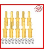 Durable Brass Barb Reducer Fittings, 3/8&quot; to 5/16&quot; with 20 Hose Clamps I... - $495.41 MXN