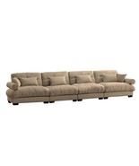 Oversized Modular Velvet Sectional Sofa Deep Seat Ottoman Camel - $18,594.77 MXN