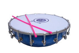 14 Inch Dhol Tasha Stainless Steel Classic With Stick Tambourine musicals - £101.23 GBP