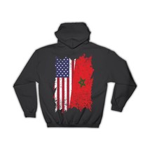 United States Morocco : Gift Hoodie American Moroccan Flag Expat Mixed Country F - £28.76 GBP