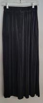 Womens S Easel Black Ribbed Flowing Wide Leg Cropped Pants - $18.81