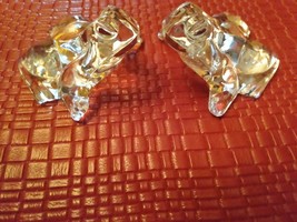 Pair Of Czech Clear Crystal Frogs - £11.81 GBP