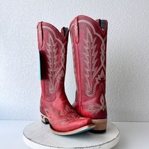 Lane LEXINGTON Womens Cowboy Boots Size 8.5 Red Leather Western Cowgirl 13&quot; Tall - $232.65