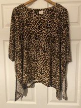 Chico&#39;s Leopard print blouse size2 = to US size Medium 12/14 - £14.15 GBP