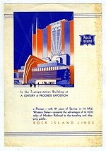 Rock Island Lines Century of Progress Exposition 81 Years of Service 1933 - £21.80 GBP