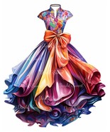 Vibrant Dress Sketch Clip Art- 10 High Quality JPGs/ Digital Print/ Digi... - £1.29 GBP
