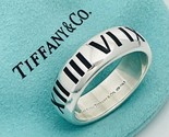 Size 12 RARE Tiffany Atlas Ring in Black Enamel and Sterling Silver Mens... - £467.62 GBP