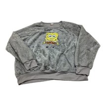 Spongebob Squarepants Nickelodeon Fuzzy Polyester Shirt Long Sleeve Large Gray - £10.07 GBP