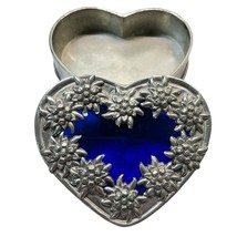 Vintage Pewter Floral Heart Shaped Trinket Box Kleinschmidt Prufeninger ... - $45.88