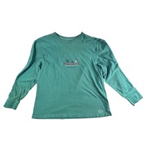 Life Is Good  Christmas Holiday Long Sleeve T-Shirt W/ Boat Print Green Size XL - $15.88