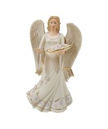 LENOX HEAVENLY FAITH ANGEL Figurine With Flower Dish And Gold Trim JL572 - $564.06 MXN