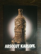 Vintage 1999 Absolut Karloff Vodka Full Page Original Color Ad 1221 - $5.98